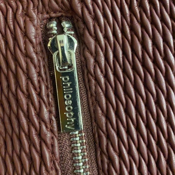 Philosophy Women’s Faux Leather Moto Jacket - Picture 12 of 12